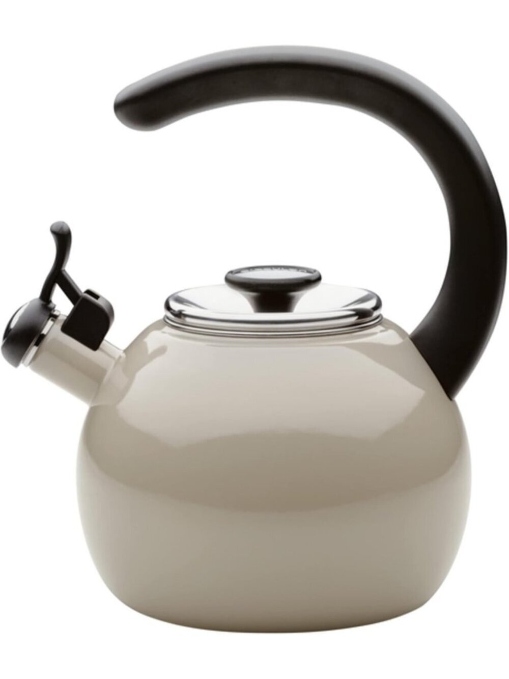 Gray Whistling Tea kettle 2-Quart Stainless Steel with Flip-Up Spout Stovetop